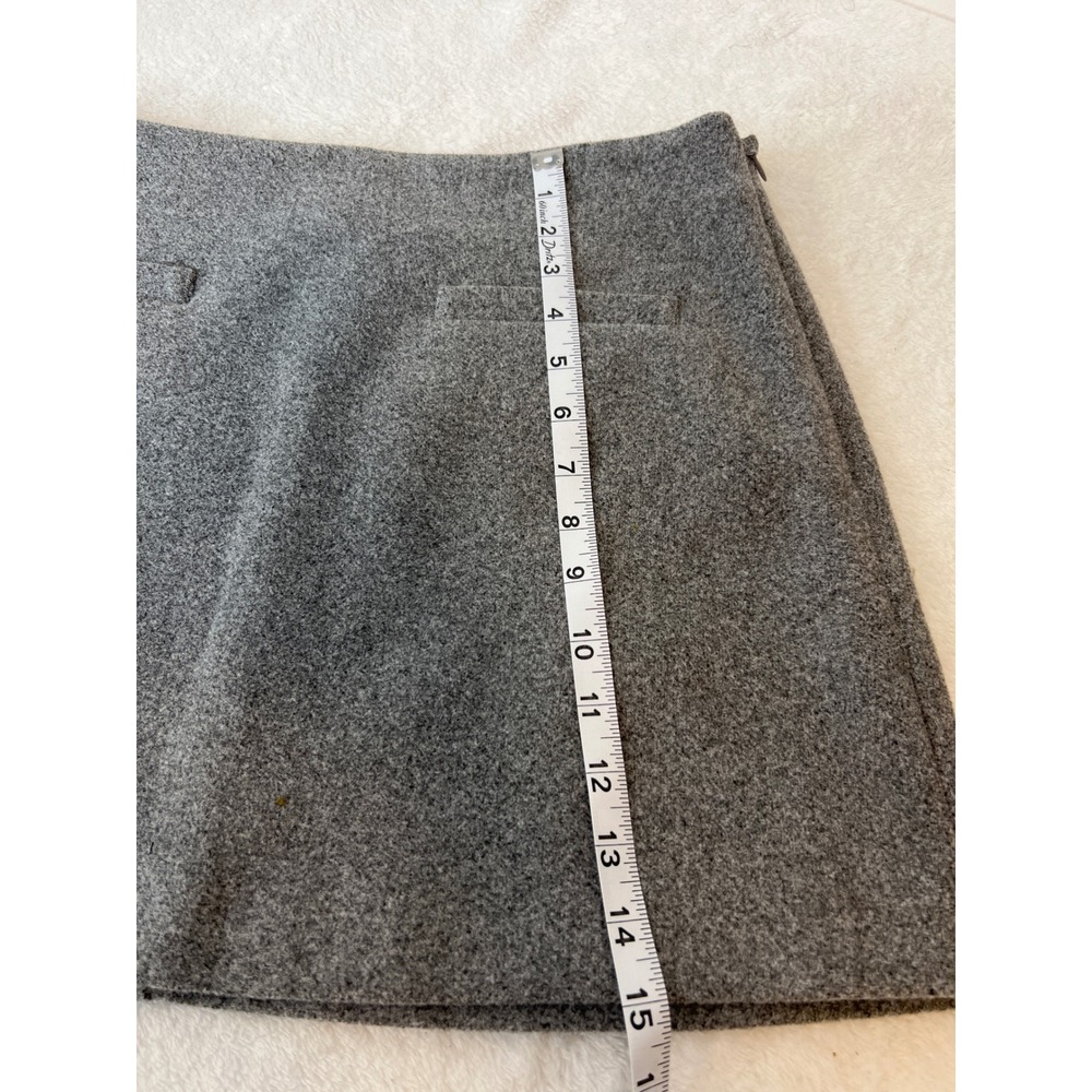 A New Day Heather Grey Mini Skirt Size 8 A-Line Side Zip Textured Lined Academia - Picture 6 of 8